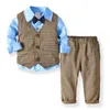 Abiti Nuovi Ragazzi Abiti Bambini Compleanno Abiti per feste di matrimonio Camicia da uomo Pantaloni Cravatta 3 pezzi Vestiti per bambini Vestiti per bambini da 2 a 7 anniHKD230704