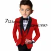 Anzüge Jungenanzug Hochzeit Smoking Kinder Jacke Hose Weste 3-teilige Modekleidung Kind Slim Fit Komplette Kleidung Blazer SetHKD230704