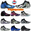 Hardawayes Flightposites 1S Koyu Neon Kraliyet Basketbol Ayakkabı Karbon Fibe Spor Ayakkabıları Çember Hayalleri Penny Metalik Altın Siyah Topaz Sis Patlıcan Karbon Fiber Eğitmenler