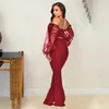 Tvådelade byxor för kvinnor WUHE Elegant Organza Patchwork Set Sexig Off Shoulder Sheer Mesh Puffärm Crop Top Slim Club Outfits Kostymer