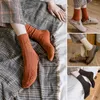 Calzini Donna Inverno Cashmere Lana Donna Tinta Unita Stile Giapponese Retrò Lungo Bambina Casual Termico Streetwear Crew Sock