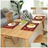 Christmas Decorations Buffalo Plaid Placemats Red And Black Table Runner For Home Holiday New Year Jk2009Xb Drop Delivery Garden Fes Dhdki