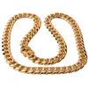 10 mm24in Men Cuban Miami Link Pulseira Conjunto Corrente Banhada A Ouro 14k Aço Inoxidável