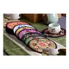 Mats Pads Home Non-Woven Embroidery Floral Pattern Ethnic Coaster Tribal Cup Teapot Mat Drink Holder Tableware Placemat Xb1 Drop D Dhj5E