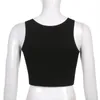 Damlinnen Camis Summer Slim Knitting Crop Top Väst Y2k Estetisk Gothic Svart Korsett Linne Dam Harajuku Vintage Fashion Tanks Streetwear 230703