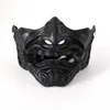 Half face mask face mask cosplay kabuki samurai demon halloween props party festival costume party and movie props horror face L230704