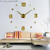 Zegary ścienne Zegary ścienne Nowoczesny Design Duży zegar ścienny 3D DIY Zegary kwarcowe Modne zegarki Akrylowe naklejki na lusterka Salon Wystrój domu Horloge Z230704