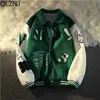 Men's Fur Faux Fur Vintage Varsity Jackets Men Clothes Letter Skull Embroidered Baseball Uniform Y2k Streetwear Women College Bomber Jacket Coats