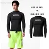 Wetsuits Drysuits Men Long Sleeve Swim Shirt Swimming Shorts Wetsuit Set Rashguard Snorkeling Suit Men Surfing Swimsuit Diving Wet Suit Top Trunk HKD230704