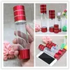 15 ml 30 ml 50 ml vin rouge bouteilles rechargeables avec ligne d'argent Portable Airless pompe distributeur bouteille pour voyage LotionF20171965 Kcimw