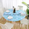 Table Cloth Waterproof Round Table Cover Elastic Fitted Leaves Printed Tablecloth Striped Oilproof Stretch Protector Home Kitchen Decor x0704