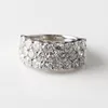 Cluster Ringen Apaison 2023 925 Zilveren Europese Grensoverschrijdende Witte Diamant Hoge Carbon Ring Mode Eenvoudige Drie Rij