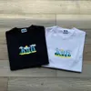 Roupas de moda de grife camisetas camisetas verão novo produto oferta especial americano preto e branco kith sol nuvem padrão casal manga curta camiseta algodão streetwea