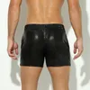 Мужские шорты мужская искусственная кожа повседневная купальника с низкой талией карманные боксерские боксерские боксерские боксерские бокс
