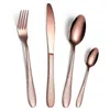 Dinnerware Sets Stainless Steel Tableware Set Knife Spoon And Fork Rose Gold Four-piece Cutlery Zero Waste Dining Table Custom Made Gift Box