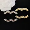 Vintage Copy Pins Designer Broche Merk Stempel Kleding Kristallen Sieraden Mode Parel 18K Vergulde Womens Double Letter Sweater Suit Gebracht Pin