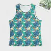 Mens Tank Tops Exotic Tropical Print Top Man Palm Leaves Workout Oversize Beach Muscle Design Sleeveless Shirts