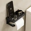 Filme Raum Aluminium Toilettenpapierhalter Badezimmer Wandmontage WC Telefonhalter Regal Badezimmerpapierhalterzubehör