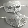 Luxo metal filigrana strass veneziano máscara de festa baile de máscaras casal amantes evento de natal máscara de casamento lote l230704