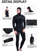 Wetsuits Drysuits demmet siyah 3mm wetsuit uzun kollu fisyon kapşonlu 2 adet neopren erkekler için dalgıç sıcak su geçirmez dalış kıyafeti tutun hkd230704