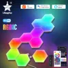 Lights RGBIC Smart Board Hexagonal Indoor Atmosphere Wall Lamp Voice Control APP Night Light Game Room Bedroom Decoration HKD230704