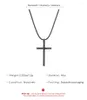 Pendant Necklaces Simple Black Braided Leather Rope Wax Necklace Fashion Smooth Cross Choker Casual Trend Women's Jewelry