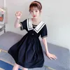 Девушка платья 2023 летняя детская ученическая детская одежда подростка школа Sailor Bow Jk полосатые платья для девочек ежедневно носить 6 9 12 Yaer