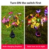 LED Solar Lights Outdoor Butterfly Flower Lamp Villa Garden yard Landscape Decoration Waterproof Glass Floor Insertion RGB Lawn lights Colorful lighting