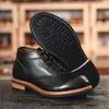 designer Läder Man Boots Rund Toe Herr Casual Sneakers Mode Herr Kort Boot