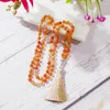 Chains 8mm Orange Onyx Bead Knotted Tasbih Prayer 99 Rosary Islamic Muslim Jewelry