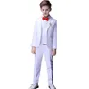 Suits Flower Boys White Baptism Suit Kid Wedding Party Photograph Set Teenager Birthday Tuxedo Dress Children Graduation Stage CostumeHKD230704