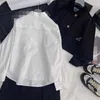 Damesblouses Overhemden ontwerper Knappe silhouetpatch in vriendje-stijl, los casual wit overhemd, modieus ontwerp, eenvoudig borduurwerk, trend shirt met lange mouwen