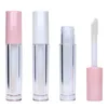 Tubos de batom vazios de 6,8 ml Tubos de brilho labial transparente Recipiente de frascos transparentes com tampa branca rosa