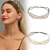 Vrouw Kant Bloem Haarband Elegante Hoofdband Meisjes Eenvoudige Stof Elastische Hoofdbanden Brede Zijband Parel Haaraccessoires