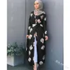 Musulman Imprimer Abaya Kimono Floral Hijab Robe Arabe Dubaï Femmes Africaines Pakistan Caftan Marocain Caftan Qatar Islamique Clothing312P