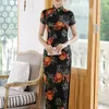 Ethnic Clothing Noble Dresses Women Cheongsam Dress Vintage National Bodycon Button Chineses Style Cocktail Elegant Fashion