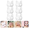 Masque Chat Mascarade Masques Blancs Animal Blanc Visage Vide Femmes Diy Halloween Cosplay Fête Enfant Femme Loup Costumes Masque De Chat L230704