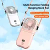 Other Home Garden Mini Portable Outdoor Hand Fan Hanging Neck Fan USB Charging 3000mAh Battery Powered 180° Folding Wireless Table Air Cooling Fan 230703