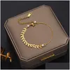 Charm bransoletki luksusowa bransoletka ze stali nierdzewnej bransoletka 18 K niszczą dla kobiet Pseras Mujer Summercharm Drop Delivery biżuteria Dha3X