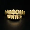 Herren Gold Grillz Zähne Set Mode Hip Hop Schmuck Hohe Qualität Acht 8 Top Zahn Sechs 6 Unten Grills