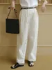 Calças Femininas Verão 2023 Roupas Femininas Casuais Brancas Cintura Alta Soltas Calças Retas Femininas