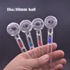 En gros Dia 30mm Boule Verre Brûleur À Huile Tuyau Épais Pyrex Fumer Tuyaux Coloré Diamant Test Paille Tube Brûleurs pour Eau Bong Accessoires