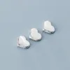 Loose Gemstones 925 Sterling Silver Wire Drawing Craft Heart Spacer Beads 8mm Rose Gold Charm S925 DIY Jewelry Making Supplier