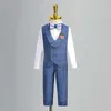 Costumes Enfant Formelle Gilet Costume Ensemble Garçon Été Automne Mariage Bébé Premier Anniversaire Piano Performance Costume Enfants Gilet Shorts VêtementsHKD230704