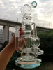 Bong de recycleur d'eau en verre à base épaisse verte avec pommeau de douche Perc Oil Dab Rig Pipes à fumer