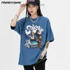 T-shirts masculinas T-shirts masculinas divertidas Gangster Comic Print Oneck Cotton T-shirts de manga curta Harajuku Streetwear Casual Hip Hop T-shirt para homens Z230705