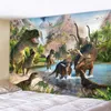 Tapeçarias dinossauro mundo impressão tapeçaria parede pendurado decorativo tapete cama folha hippie decoração de casa sofá