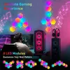 Lights RGB ledde omgivning för DIY Night Light Bluetooth App Control Music Rhythm Wall for Gaming TV Room Decoration Lamp HKD230704