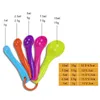 Outils de mesure 5Pcs / Set Cuillère à mesurer de cuisine Cuillère à café de protéines Cuillère à café Échelle de café Cuillère à sucre Accessoires de cuisson Outils de cuisson R230704