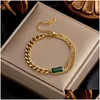 Charm bransoletki luksusowa bransoletka ze stali nierdzewnej bransoletka 18 K niszczą dla kobiet Pseras Mujer Summercharm Drop Delivery biżuteria Dha3X